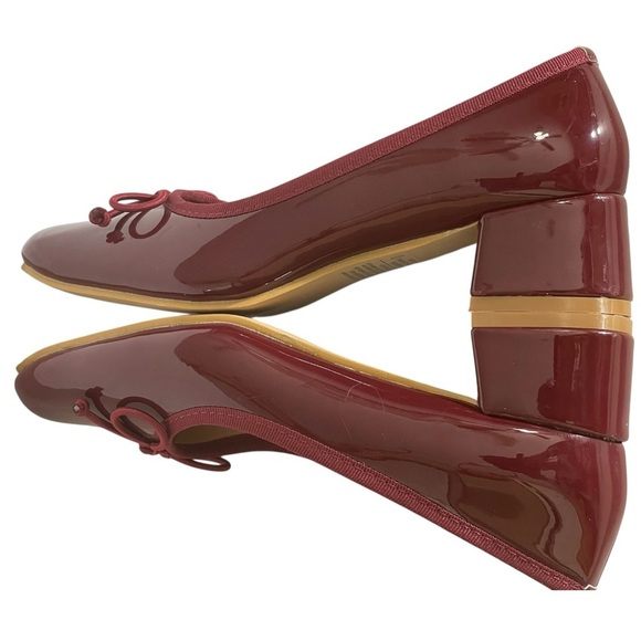 BELOVELY BURGANDY SQUARE TOE BALLET PUMP WITH CHUNKY BLOCK HEEL SZ 6 M EUC - Picture 12 of 12